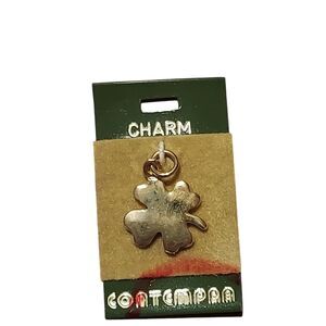 Vintage Gold Tone Contempra Clover Charm